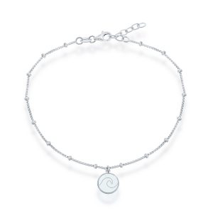 Beaded Anklet with Wave Disc