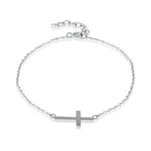 Small Sideways Cross Bracelet