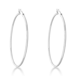 2x60mm High-Polished Hoop Earrings