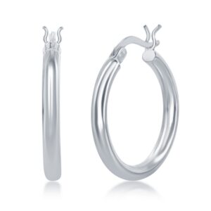 3x25mm High-Polished Hoop Earrings