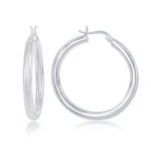 4x40mm High-Polished Hoop Earrings