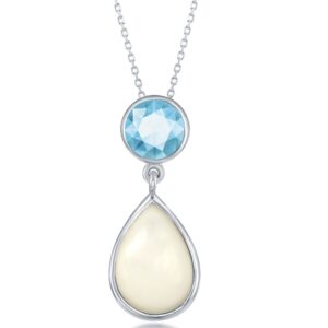 Blue Topaz with Mother of Pearl Pendant