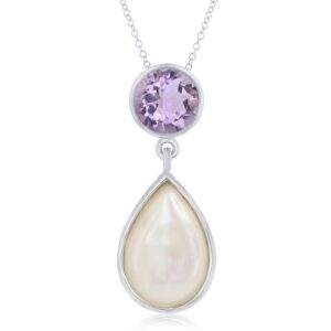 Amethyst with Mother of Pearl Pendant