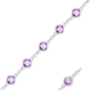 Square Gemstone Bracelet - Amethyst