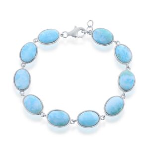Oval Larimar Link Bracelet