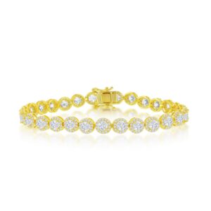 Round Halo CZ Tennis Bracelet