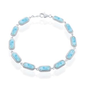 Oval Larimar Linked Bracelet