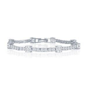 Round 3mm and 6mm CZ Tennis Bracelet