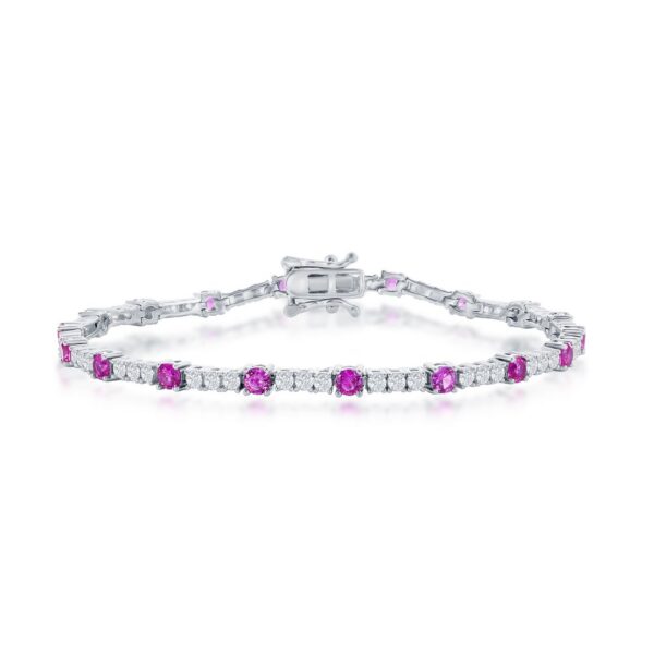 CZ Tennis Bracelet - Pink Topaz CZ