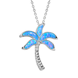 Opal Palm tree Necklace