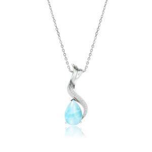 Tear Drop Larimar Necklace