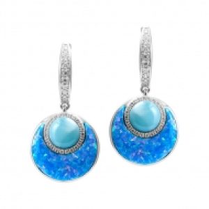 Larimar and Opal Earrings