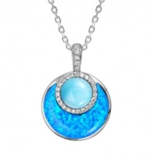 Larimar and Opal Pendant