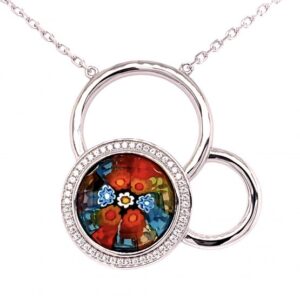 Murano glass multi circle necklace