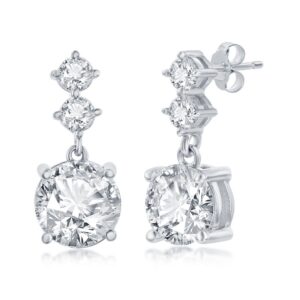 Simulated Diamond Dangle Earrings
