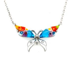 Murano Glass Butterfly Necklace