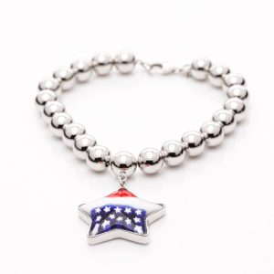 Silver Bead and Murano Glass Bracelet