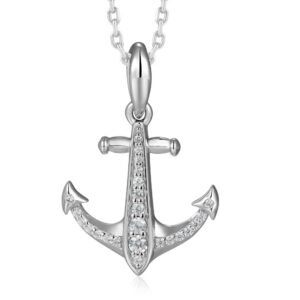 Topaz Anchor Pendant Necklace