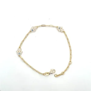 Gold Plated Hamsa Paperclip Bracelet