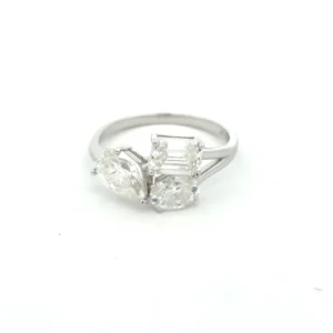 3 Stone Moissanite Ring