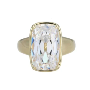 Old-Mine-Cut Emerald Cushion Solitaire Ring
