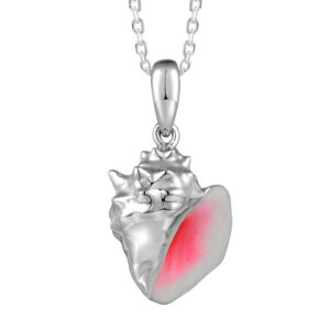 Sterling and Enamel Conch Shell Pendant