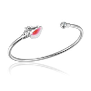 Enamel and Sterling Conch Shell Bangle