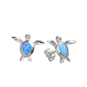Fire Opal Turtle Earrings