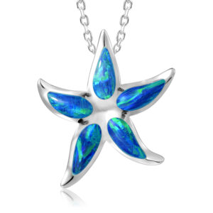 Blue Opal Starfish Necklace